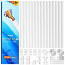 Delamu Cord Hider, 236in Cord Covers for 3-4 Wires on Wall, Cable Hider Wire Cov picture
