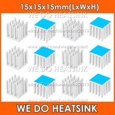 15x15x15mm Silver / Black Slotted Anodized Aluminum Heatsink With Adhesive Tapes picture