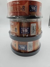3 Sets Of TDK 15 Pack DVD-R 4.7 GB 2X 120 Minutes-  New - Sealed picture