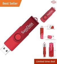 Compact 128GB Shockproof USB Flash Drive - Elegant Red Thumb Drive for All Data picture