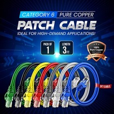 Cat6 Patch Cable 3ft RJ45 Ethernet Pure Copper � 1 Pack picture
