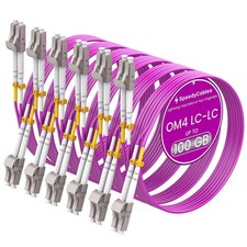 SpeedyCables- OM4 LC to LC Fiber Patch Cable 0.5m 6-Pack, 40Gb/100Gb 50/125um picture