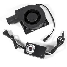 120mm x 32mm 12V Dual Ball Bearing Blower Fan Variable Speed AC Plug BBQ Smoker picture