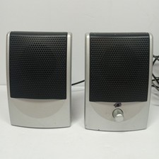 SET OF 2 MINI GREY & BLACK STEREO SPEAKERS Diamond Audio Gateway Model: EMC 2.0 picture