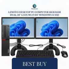 Lenovo Desktop PC Computer 16GB RAM DUAL 22