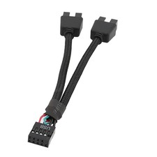 1 Pack Motherboard 9 Pin USB 2.0 to Dual 9 Extension Splitter, Black picture