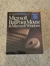 Vintage Microsoft Ballpoint Mouse & MS Windows OS 90s NOS Complete NEW SEALED picture