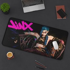 Desk Mat&Mouse Pad:Arcane Jinx, League of Legends ,Custom Desk Mat picture
