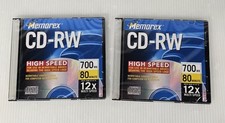 2 MEMOREX CD-RW 2 Pack 12X 700MB 80 Min Compact Discs NEW  picture