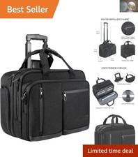Lightweight Rolling Laptop Briefcase with RFID Protection - Perfect for Travel picture
