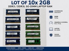 Lot of 10x 2GB DDR3 DDR3L SO-DIMM Laptop RAM 20GB Mixed Brands picture