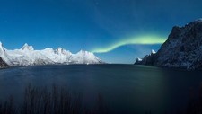 Landscape nature winter snow mountains aurorae norway Custom Gaming Mat Desk picture
