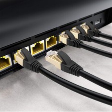 [UL Listed] 6ft 50ft 66ft Flat STP Cat8 Ethernet Cable In-wall Outdoor Use Lot picture
