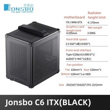 JONSBO C6 ITX Mini Tower PC Case Mesh 4-Side Panel 170mm Cooler Support picture
