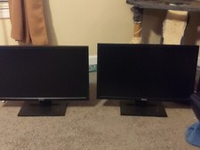 Two 23 Inch Dell Computer Screens  picture