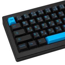126 Keys Cyberpunk Black Blue Japanese PBT Keycaps Cherry Profile Set Kit picture