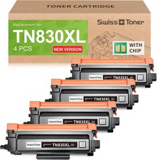 TN830XL Toner Cartridges 4-Pack Brother HL-L2460dw Black Chip Compatible BN picture