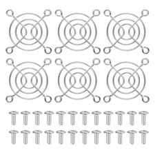 6 Pcs 50mm Fan Finger Grill Metal Ventilation Grill Cover with Screws, Silver picture