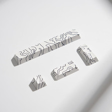 4Pcs Keycaps, White Topographic Keycaps PBT Keycap Cherry Profile Dye-Sublimatio picture