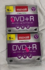 2x Maxell DVD+R Discs 4.7GB Slim cases 5 Five pack Each - Up To 4 Hours picture