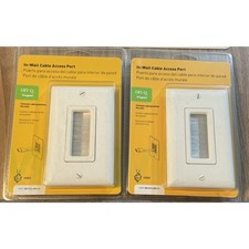 Legrand-On-Q Cable Access Port Wall Outlet Plate White Lot Of 2 Part WP104-WH-V1 picture