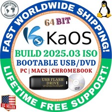 KAOS LINUX OS BUILD 2025.03 | 64BIT | USB, DVD | LIVE/FULL INSTALL | FAST SHIP picture