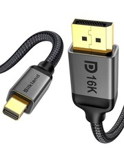 Silkland 16K Mini DisplayPort to DisplayPort 2.1 Cable, [16K@60Hz, 8K@120Hz, 4K@ picture