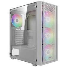 GAMDIAS White ATX Mid Tower Gaming Computer PC Case with Side Tempered Glass, Pr picture