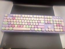 UBOTIE Colorful Purple Computer Wireless Keyboard No Mouse PRE-OWNED Works picture