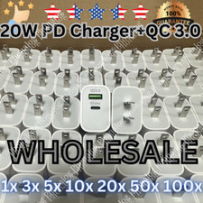 PD 20W USB-C Dual Port Adapter Wall Charger For iPhone 11 12 15 14 8 SAMSUNG Lot picture