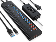 Concentrador USB 3.0 con alimentación y 16 puertos en total. Incluye 10 puertos picture