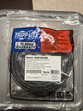 Tripp Lite N200-025-BK Cat6 Gigabit Black Ethernet Cable RJ45 M/M 25ft picture