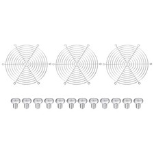 3 Pcs 220mm Fan Finger Grill Metal Ventilation Grill Cover with Screws, Silver picture