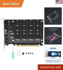 Stable 4-Port NVMe PCIe Expansion Card with RAID Support & Mounting Accessories picture