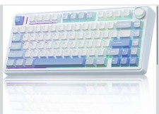 AULA F75 75% Wireless Mechanical Keyboard, Hot Swappable Salt Water Blue 3 In 1 picture