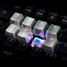 QWERASDF Stainless Steel Metal Keycap For Mx Mechanical Keyboard Gaming Key Lot picture