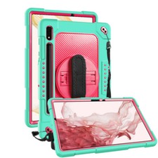 For Samsung Tab S8+/S8/S7+/S7/S7 FE Kids Shockproof Case w/ Hand Strap & Stand picture