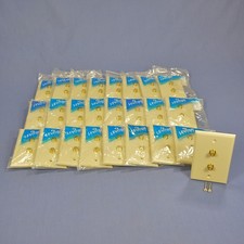 Leviton 40982-I Ivory Dual Coax F-Type Video Cable Jack Standard Wallplate 25pcs picture