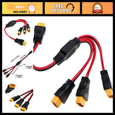 12AWG XT60 Y Splitter Cable 1 Female to 3 Male Parallel Connector Adapter for So picture