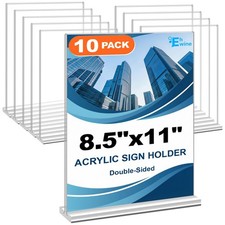 Restaurant Menu Display Holders - 8.5 x 11 Clear Acrylic Sign Stand 10 Pack picture