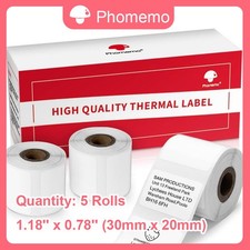Phomemo 30×20mm White 5Rolls Self-Adhesive Thermal Label for M110/M220 Printer picture