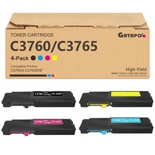 C3760 Black & Color Toner Cartridge Set for Dell C3760dn C3760n C3760dnf picture