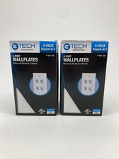 CE Tech 4-Port Wall Plate White 5 pack Box 614 130 Lot of 2 picture