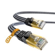 DanYee Cat 8 Ethernet Cable, 3ft, Nylon Braided, High Speed, 3FT 1PACK, Black  picture
