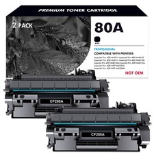 2PK Black CF280A Toner Cartridge fits for HP 80A LaserJet Pro 400 M401d M401n picture