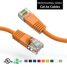 10 Pack of 5Ft CAT5E UTP Ethernet Network Booted Cable Orange picture