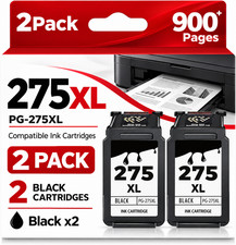 2 Pack PG-275XL Black Ink Cartridges For Canon PIXMA TS3522 TS3722 TR4722 picture