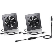 Dual 120Mm USB/DC Silent Cooling Fan - 5V/12V Dual Voltage, 6-Inch, 6-Speed Adju picture