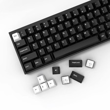 168 Keys XVX WOB Keycaps, Cherry Profile, Double Shot PBT, White on Black Set picture