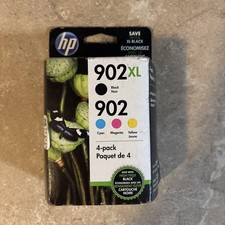 NEW SEALED Genuine HP 902XL Black and Color 4PK Ink Cartridges. EXP 2023 picture